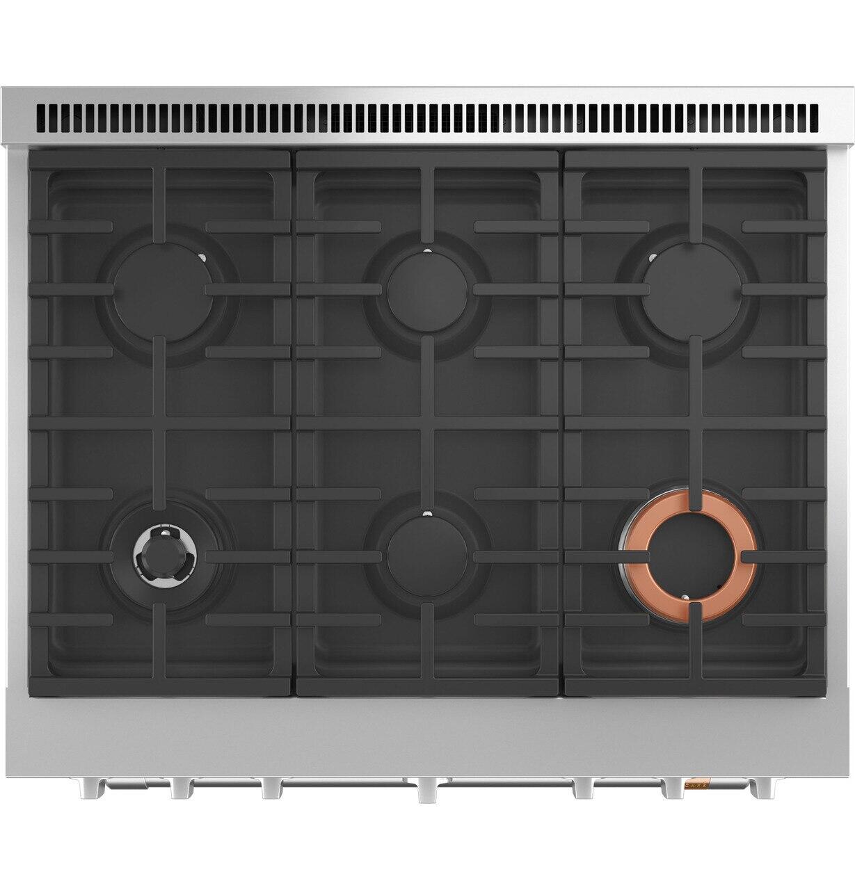 Cafe C2Y366P2TS1 Café™ 36" Smart Dual-Fuel Commercial-Style Range With 6 Burners (Natural Gas)