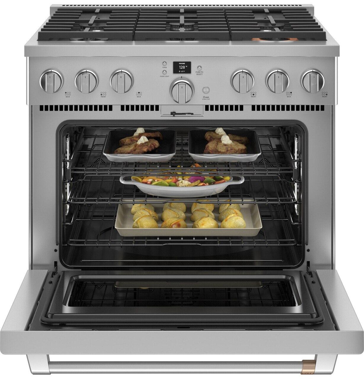 Cafe C2Y366P2TS1 Café™ 36" Smart Dual-Fuel Commercial-Style Range With 6 Burners (Natural Gas)