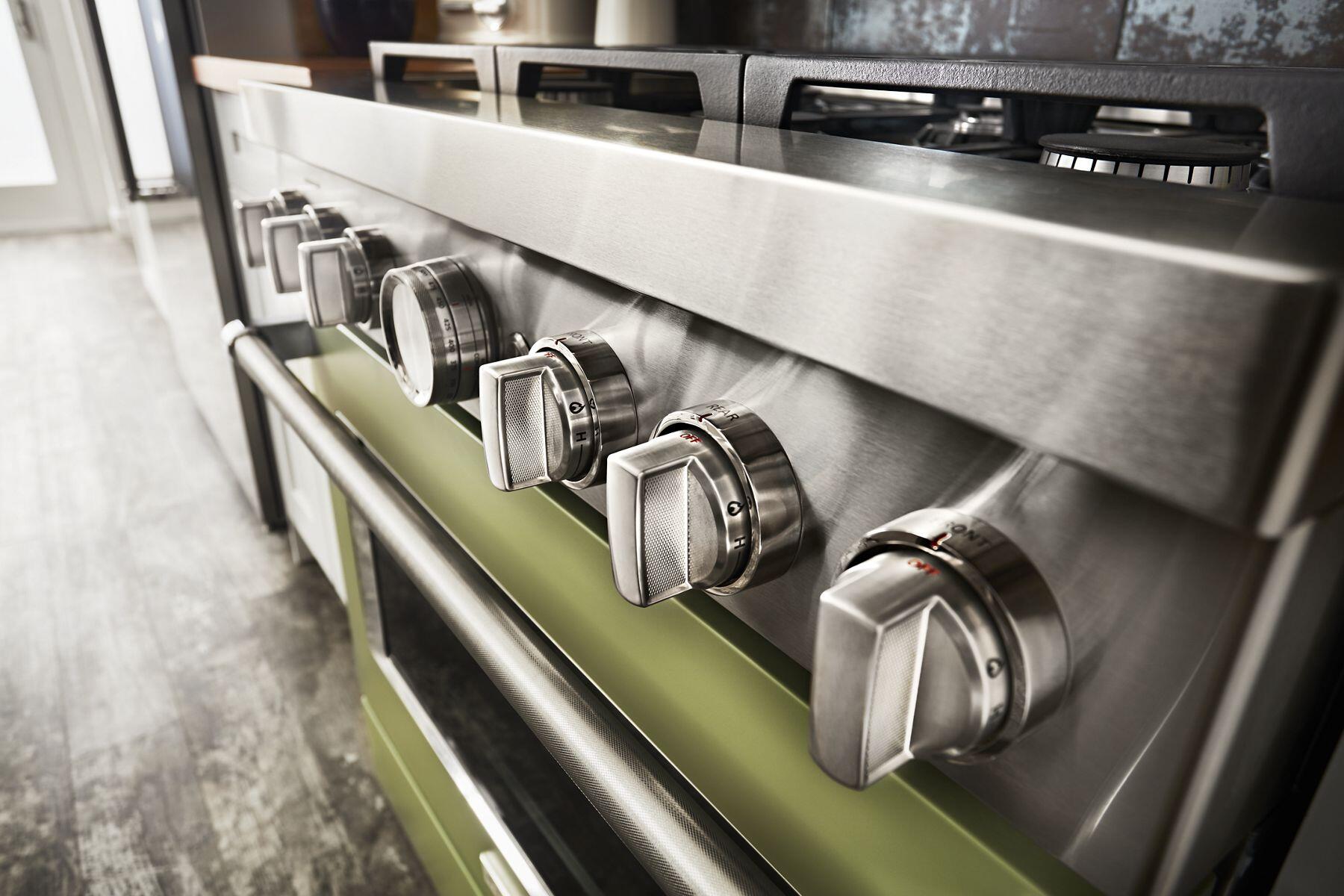 Kitchenaid KFDC506JAV Kitchenaid® 36'' Smart Commercial-Style Dual Fuel Range With 6 Burners - Avocado Cream