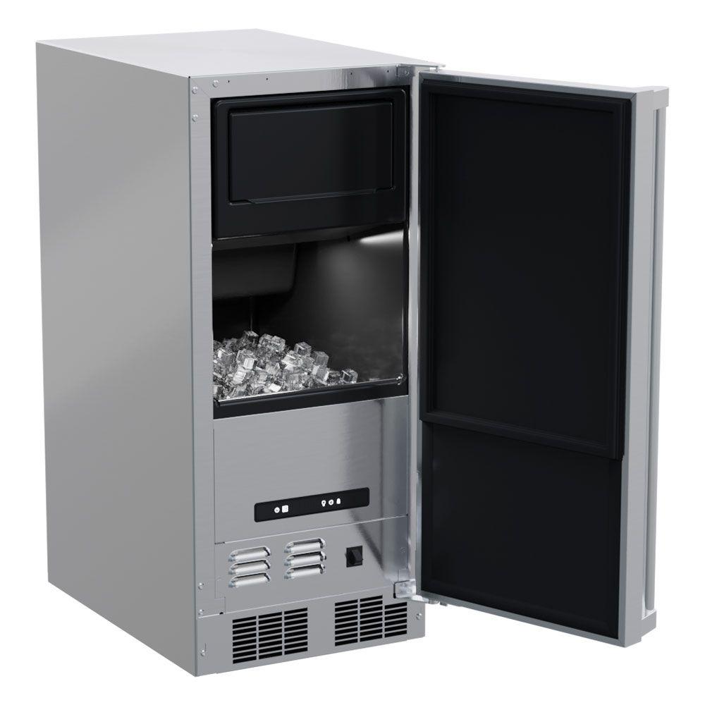Marvel MOCL215SS01B 15-In Outdoor Built-In Clear Ice Machine For Gravity Drain Applications With Door Style - Stainless Steel