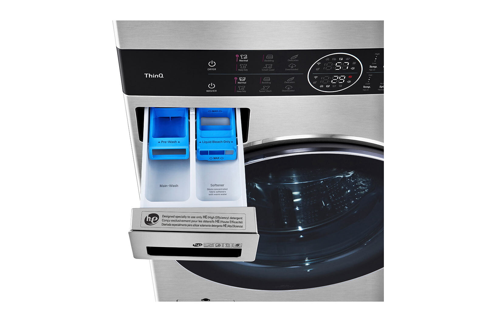 Lg WSEX200HNA Lg Studio Single Unit Front Load Washtower™ With Center Control™ 5.0 Cu. Ft. Washer And 7.4 Cu. Ft. Electric Dryer