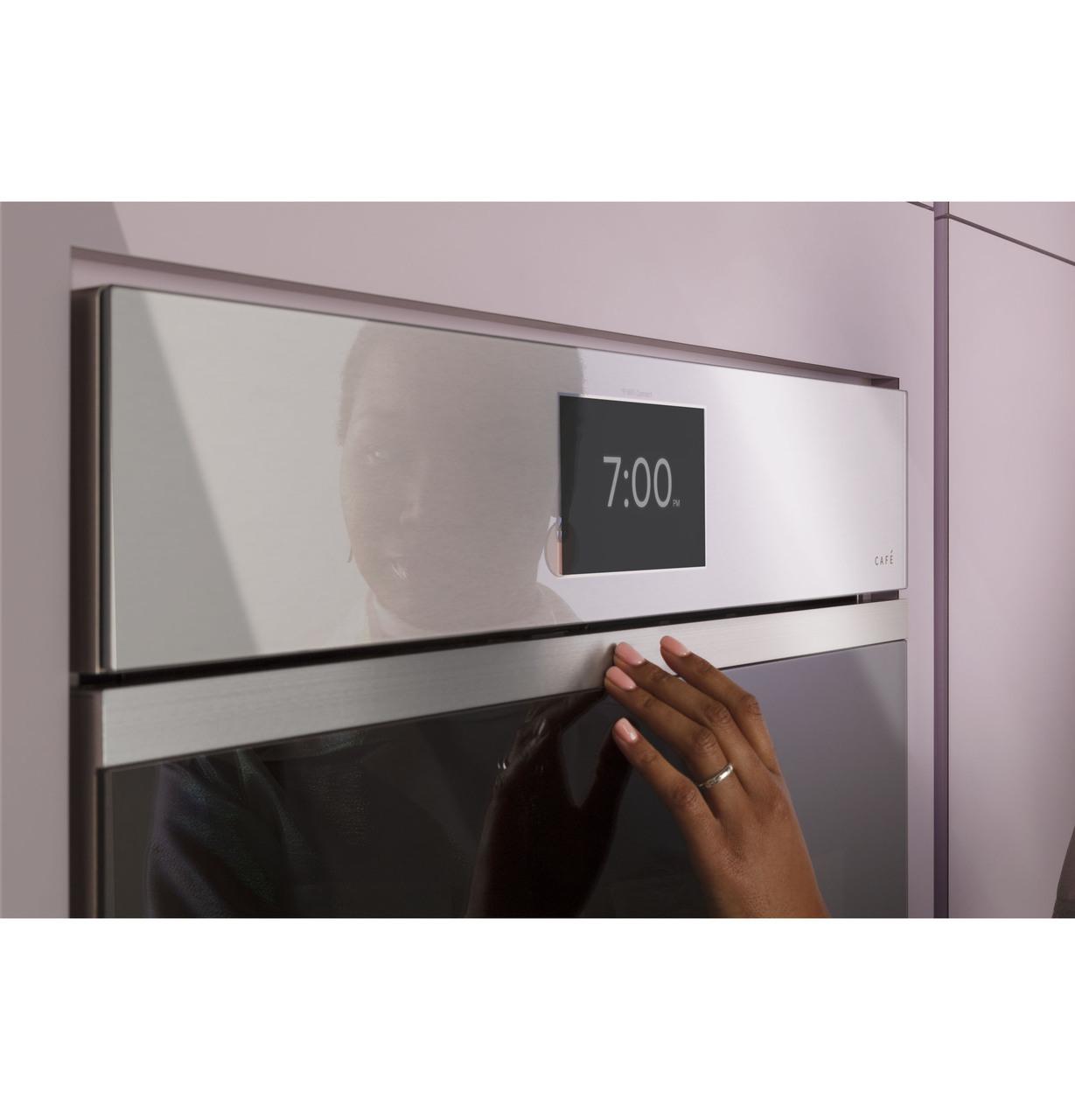Cafe CTD90DM2NS5 Café™ Minimal Series 30" Smart Built-In Convection Double Wall Oven In Platinum Glass