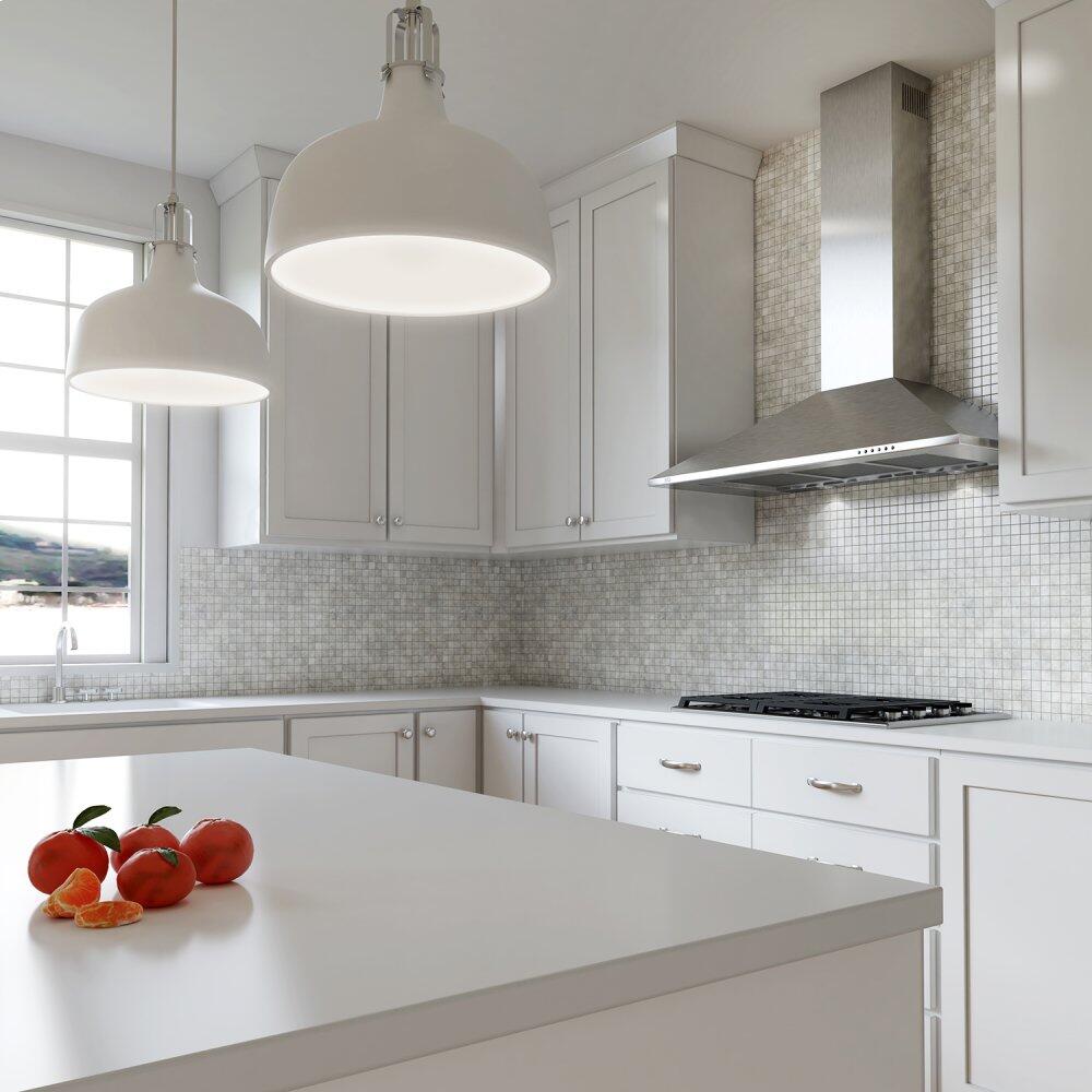 Xo Appliance XOB30WC 30" 600/395 Cfm Italian Made Wall Mount Chimney Range Hood White