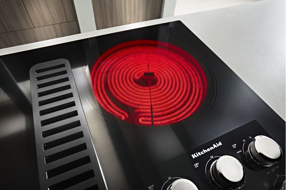 Kitchenaid KCED606GBL 36" Electric Downdraft Cooktop With 5 Elements - Black