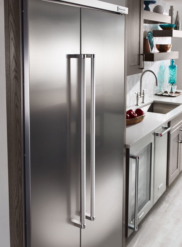 Kitchenaid KBSN602ESS 25.5 Cu. Ft 42-Inch Width Built-In Side By Side Refrigerator With Printshield™ Finish - Stainless Steel With Printshield™ Finish