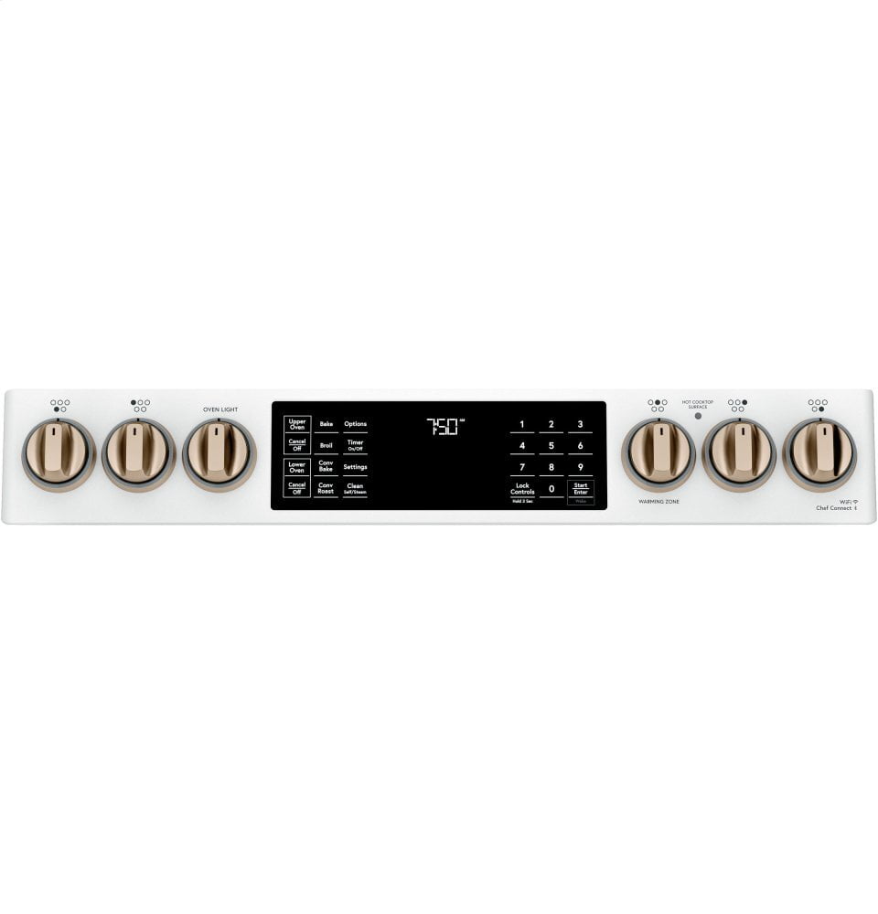 Cafe CES750P4MW2 Café 30" Smart Slide-In, Front-Control, Radiant And Convection Double-Oven Range