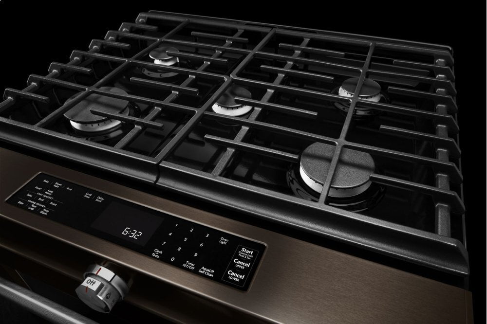 Kitchenaid KSGG700EBS 30-Inch 5-Burner Gas Slide-In Convection Range - Black Stainless Steel With Printshield™ Finish