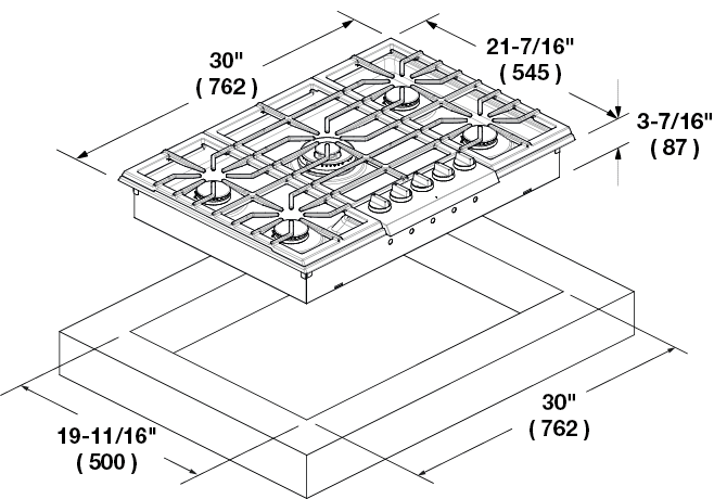 Fulgor Milano F6PGK305S2 30" Pro Gas Cooktop