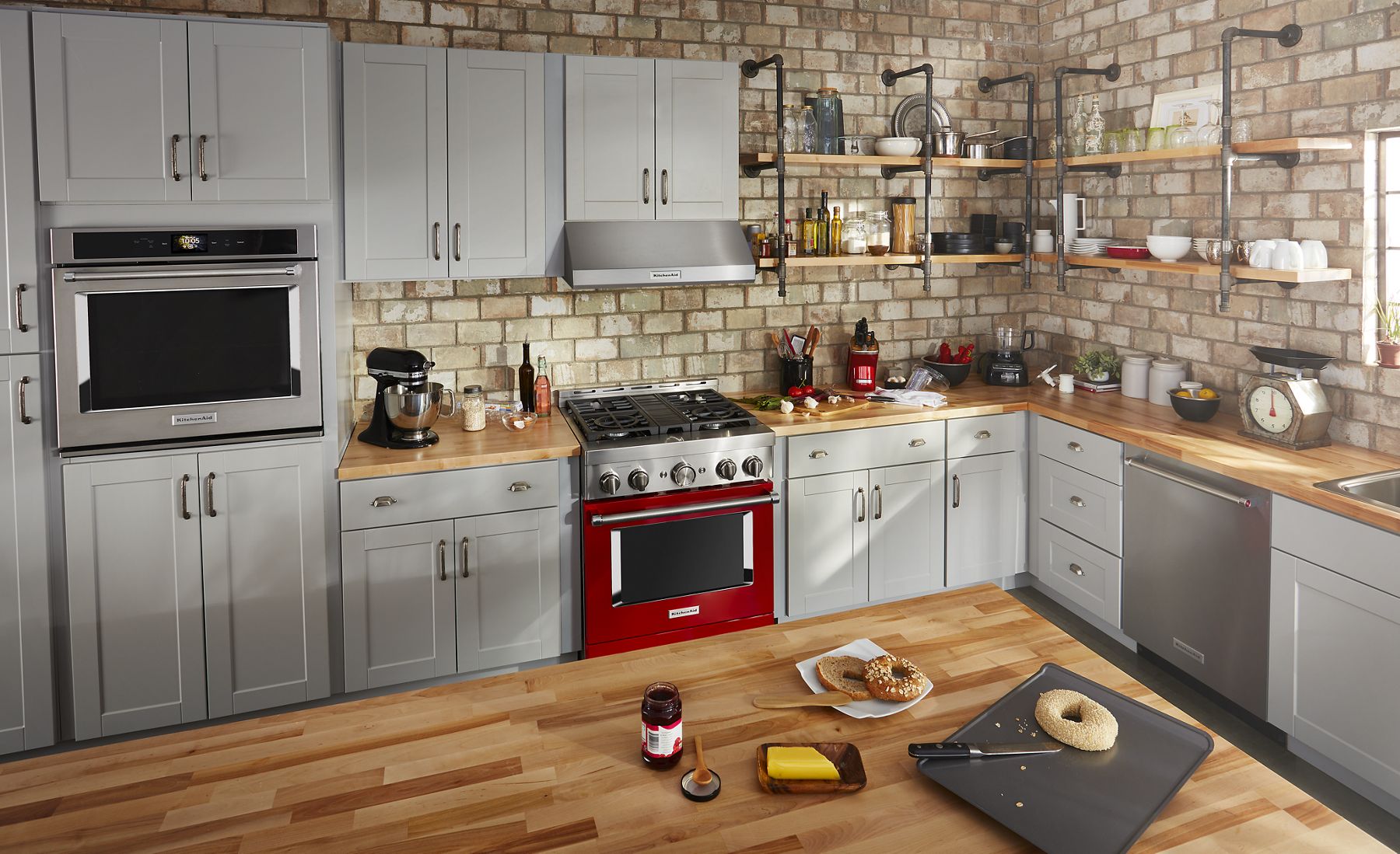 Kitchenaid KFGC500JPA Kitchenaid® 30'' Smart Commercial-Style Gas Range With 4 Burners - Passion Red