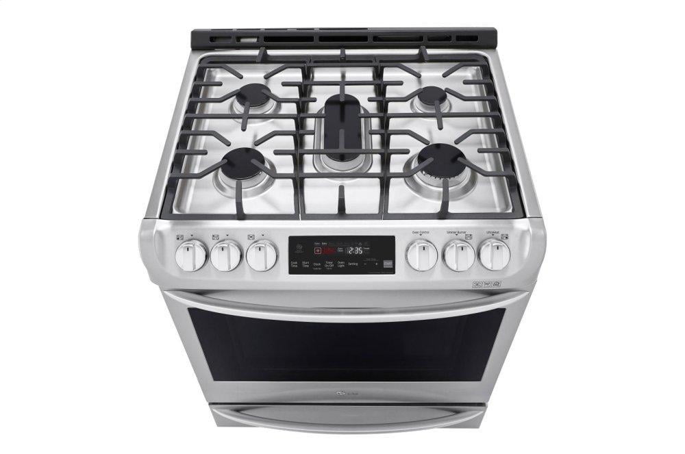 Lg LSD4913ST 6.3 Cu. Ft. Smart Wi-Fi Enabled Dual Fuel Slide-In Range With Probake Convection® And Easyclean®