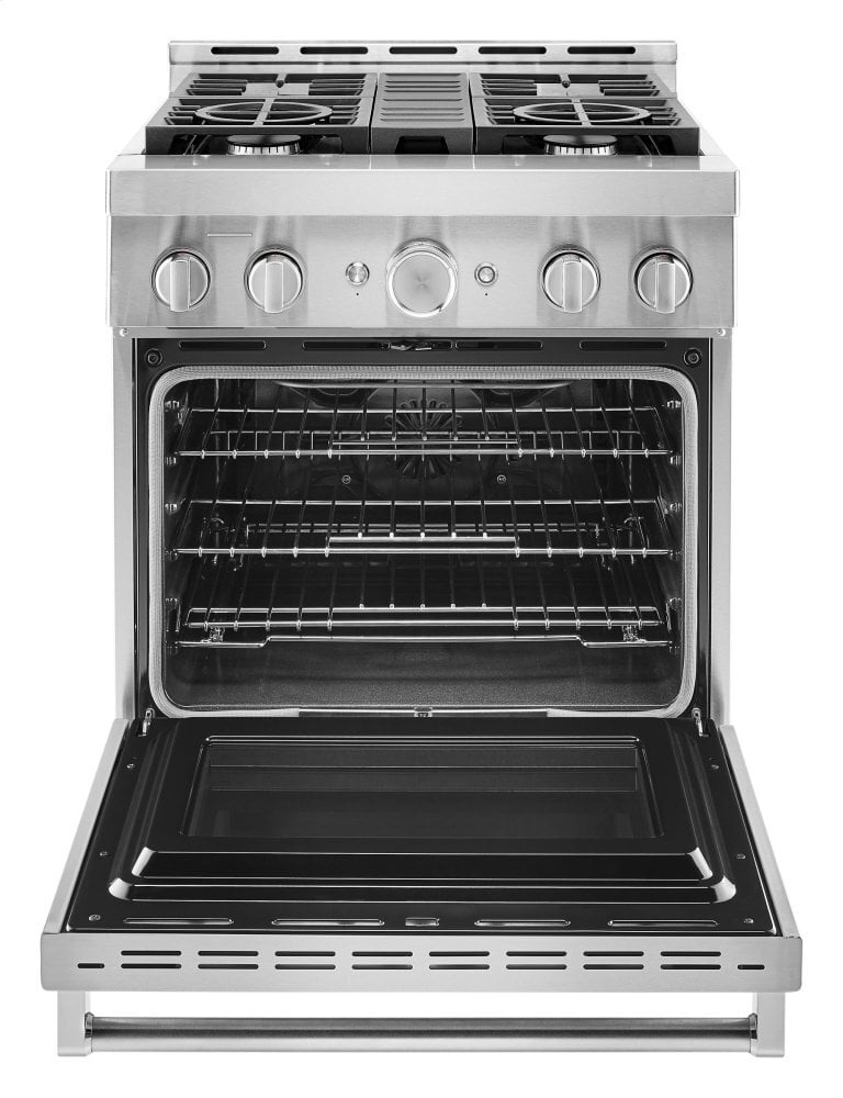 Kitchenaid KFGC500JSS Kitchenaid® 30'' Smart Commercial-Style Gas Range With 4 Burners - Heritage Stainless Steel