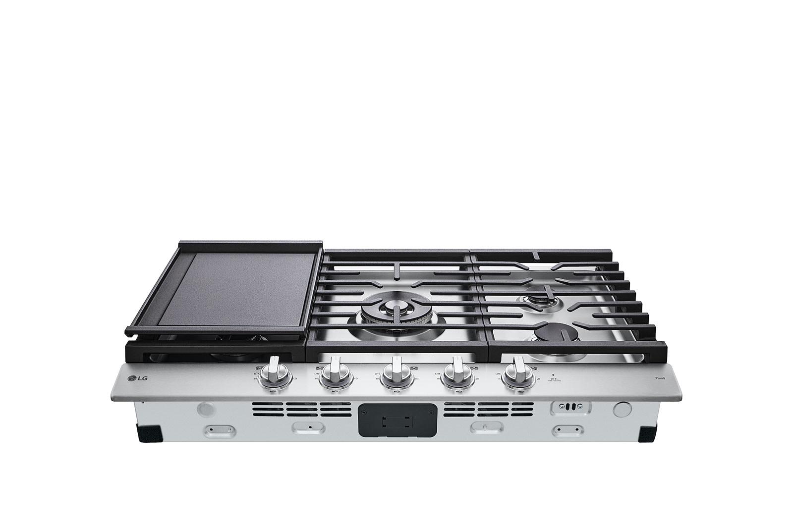 Lg CBGJ3627S 36" Smart Gas Cooktop With Ultraheat™ 22K Btu Dual Burner And Led Knobs