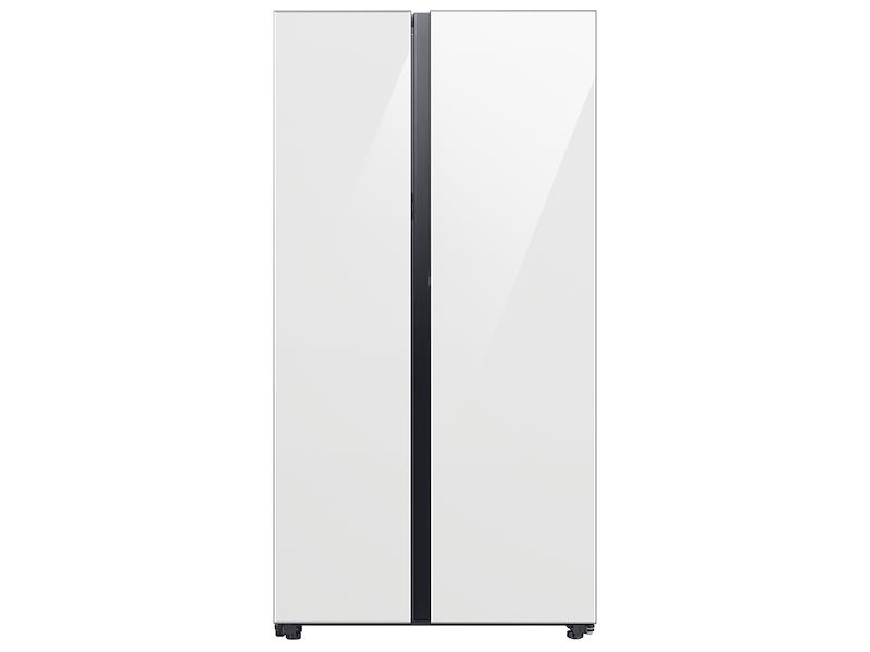 Samsung RS28CB760012 Bespoke Side-By-Side 28 Cu. Ft. Refrigerator With Beverage Center™ In White Glass