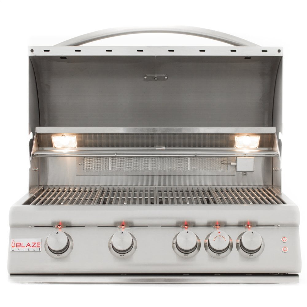 Blaze Grills BLZ4LTE2NG Blaze 32 Inch 4-Burner Lte Gas Grill With Rear Burner And Built-In Lighting System, With Fuel Type - Natural Gas