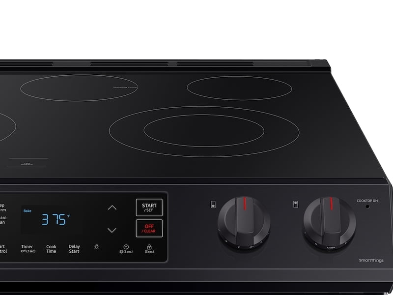 Samsung NE63T8111SG 6.3 Cu Ft. Front Control Slide-In Electric Range With Wi-Fi In Black Stainless Steel