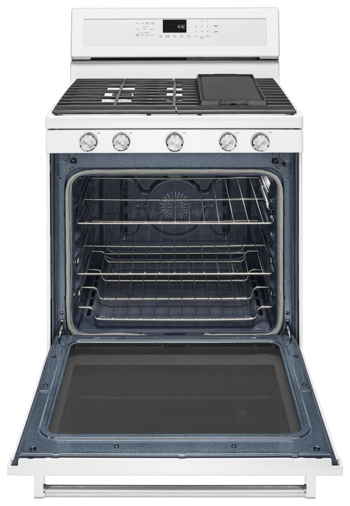 Kitchenaid KFGG500EWH 30-Inch 5-Burner Gas Convection Range - White