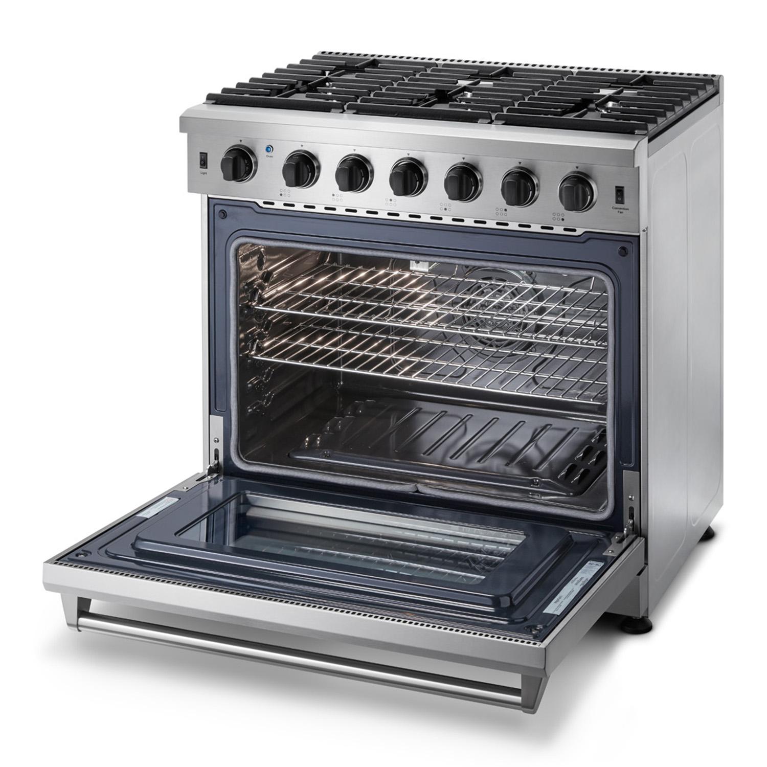 Thor Kitchen LRG3601ULP 36 Inch Gas Range In Stainless Steel - Liquid Propane