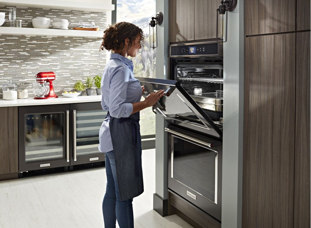 Kitchenaid KODE900HBS Smart Oven+ 30" Double Oven With Powered Attachments And Printshield™ Finish - Black Stainless Steel With Printshield™ Finish