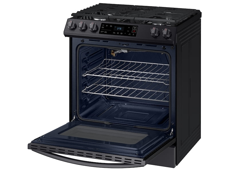 Samsung NX60T8111SG 6.0 Cu. Ft. Front Control Slide-In Gas Range With Wi-Fi In Black Stainless Steel