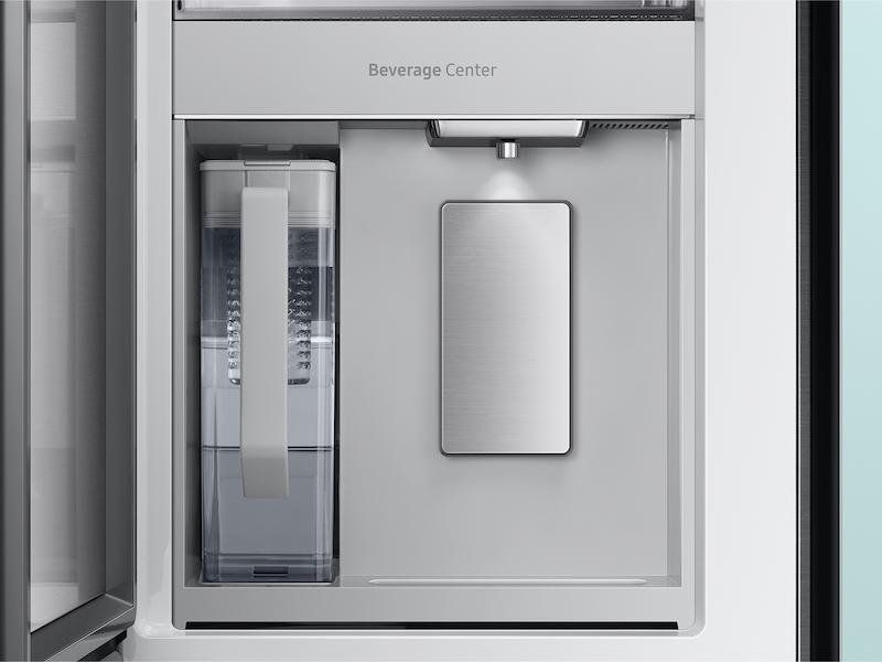 Samsung RF29BB86004M Bespoke 4-Door French Door Refrigerator (29 Cu. Ft.) With Beverage Center™ In Morning Blue Glass Top Panels And White Glass Middle And Bottom Panels