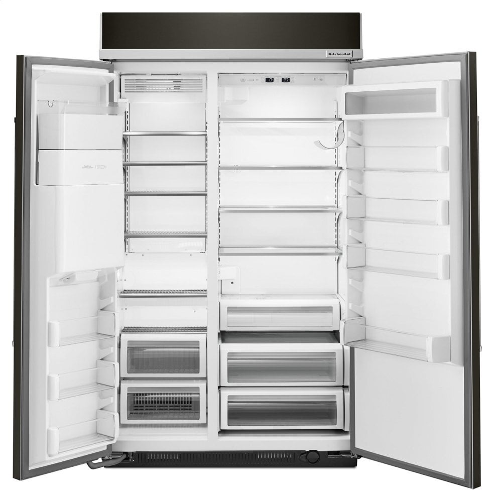 Kitchenaid KBSD608EBS 29.5 Cu. Ft 48-Inch Width Built-In Side By Side Refrigerator With Printshield™ Finish - Black Stainless Steel With Printshield™ Finish