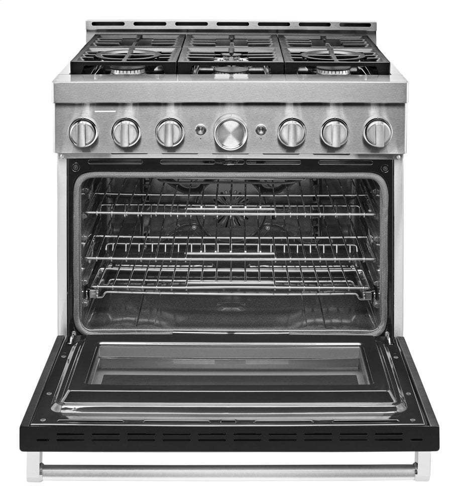 Kitchenaid KFGC506JBK Kitchenaid® 36'' Smart Commercial-Style Gas Range With 6 Burners - Imperial Black
