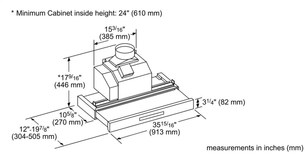 Thermador HMDW36WS 36-Inch Masterpiece® Under Cabinet Drawer Wall Hood With 600 Cfm