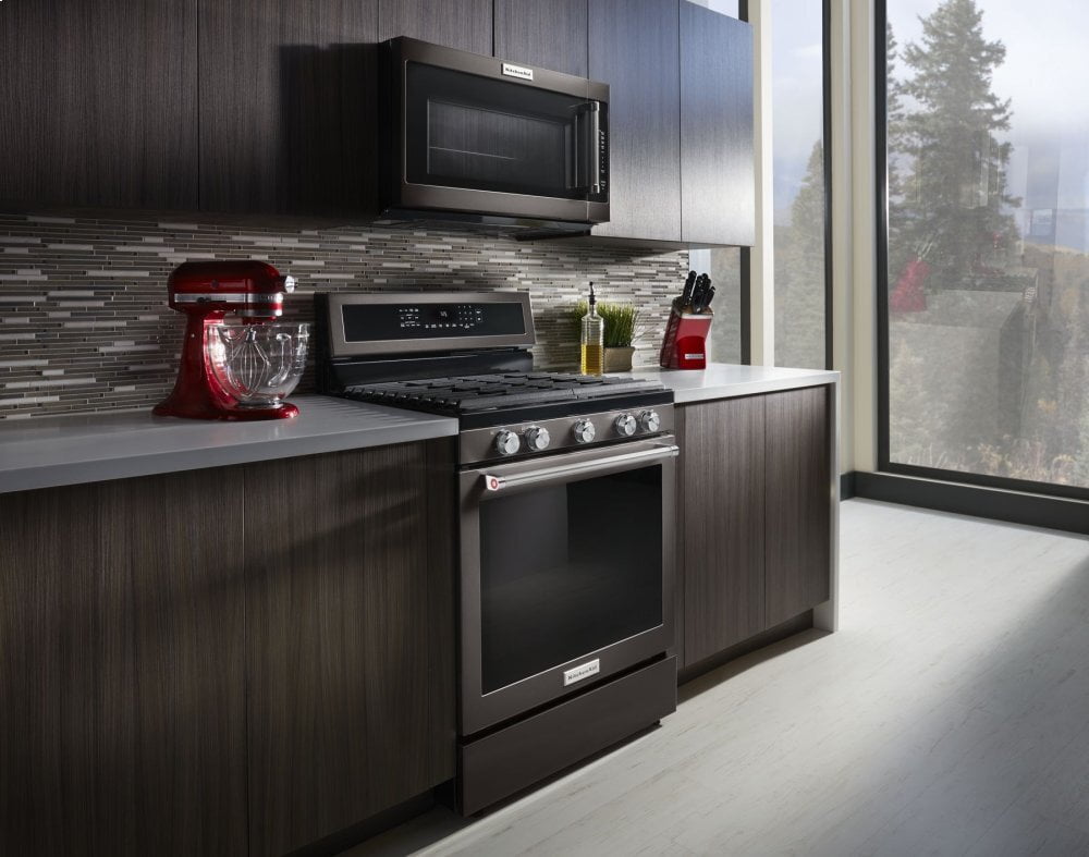 Kitchenaid KFGG500EBS 30-Inch 5-Burner Gas Convection Range - Black Stainless Steel With Printshield™ Finish