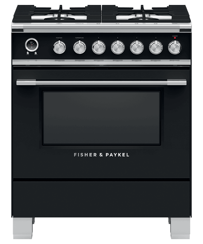 Fisher & Paykel OR30SCG6B1 Dual Fuel Range, 30", 4 Burners, Self-Cleaning