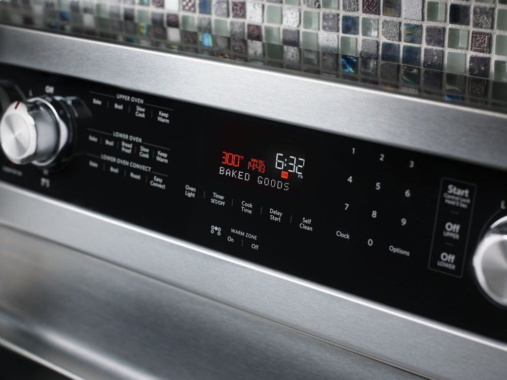 Kitchenaid KFED500ESS 30-Inch 5 Burner Electric Double Oven Convection Range - Stainless Steel