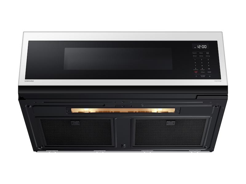 Samsung ME11CB751012 1.1 Cu. Ft. Bespoke Smart Slim Over-The-Range Microwave With 400 Cfm Hood Ventilation, Wi-Fi & Voice Control In White Glass