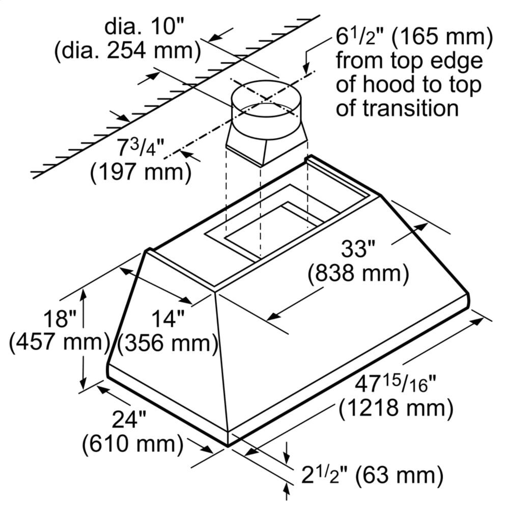 Thermador HPCN48WS 48-Inch Professional Chimney Wall Hood
