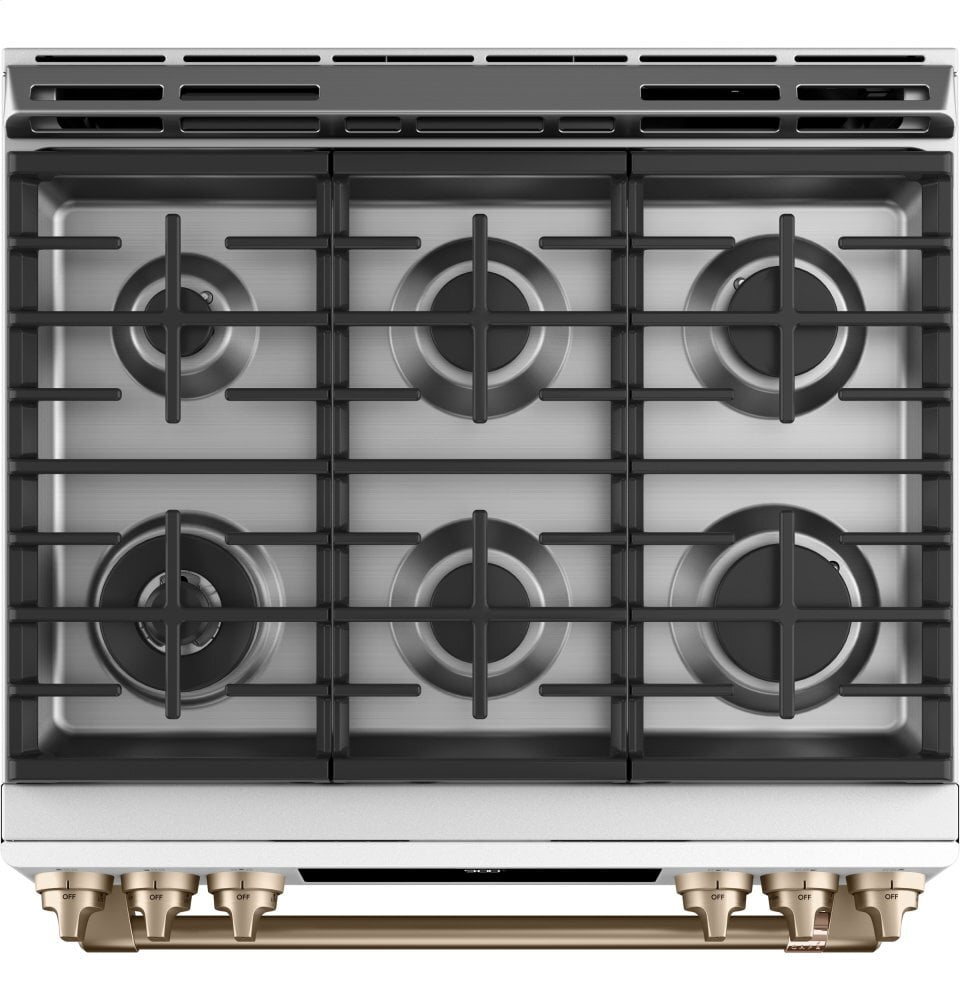 Cafe C2S900P4MW2 Café 30" Smart Slide-In, Front-Control, Dual-Fuel Range With Warming Drawer