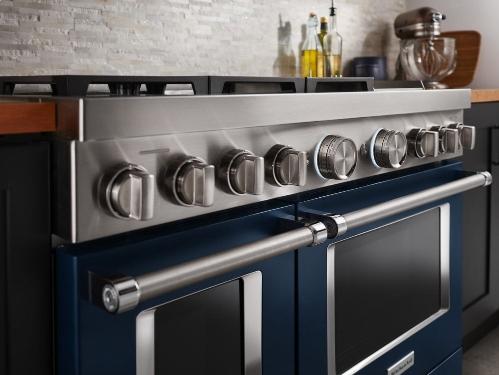 Kitchenaid KFDC558JIB Kitchenaid® 48'' Smart Commercial-Style Dual Fuel Range With Griddle - Ink Blue