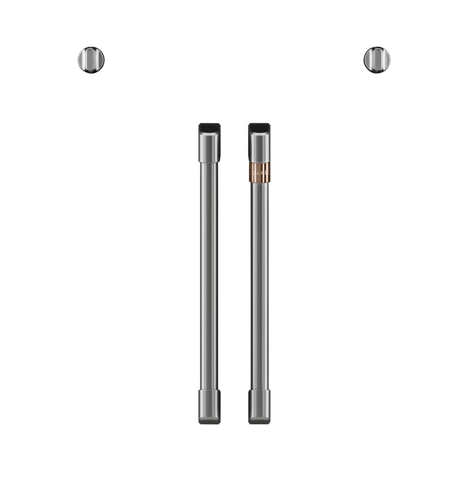 Cafe CXWSFHKPMSS Café 2 French-Door Handles; 2 Knobs - Brushed Stainless