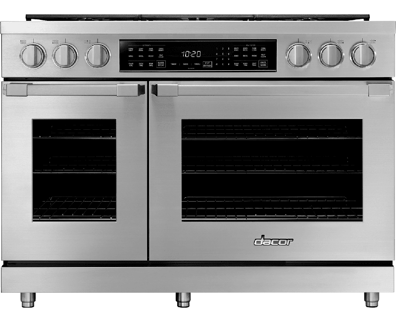 Dacor HDPR48SNG 48" Dual Fuel Pro Range, Silver Stainless Steel, Natural Gas