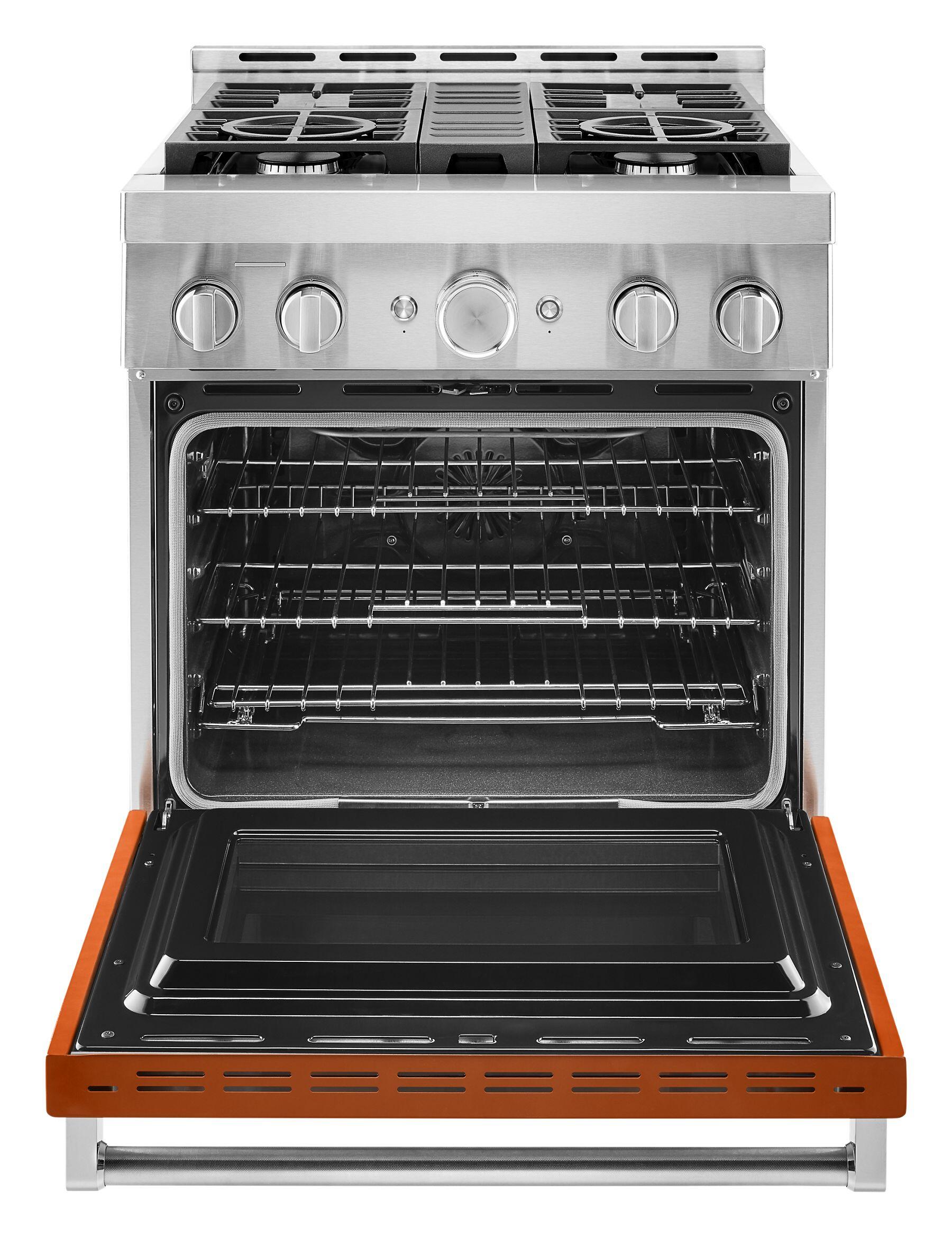 Kitchenaid KFGC500JSC Kitchenaid® 30'' Smart Commercial-Style Gas Range With 4 Burners - Scorched Orange