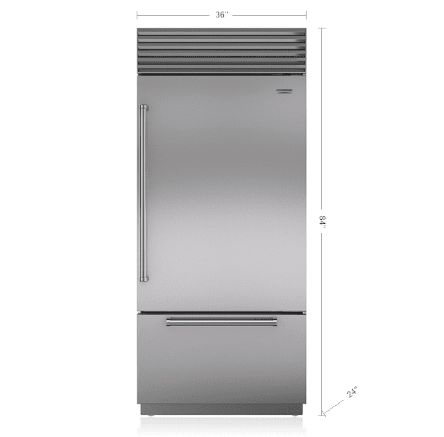 Sub-Zero BI36UIDSTHRH 36" Classic Over-And-Under Refrigerator/Freezer With Internal Dispenser