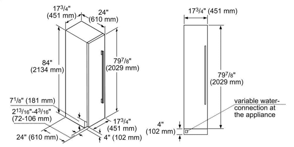Thermador T18IF900SP 18-Inch Built-In Panel Ready Freezer Column