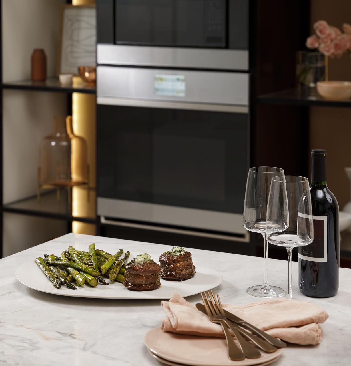 Cafe CTD90DM2NS5 Café™ Minimal Series 30" Smart Built-In Convection Double Wall Oven In Platinum Glass