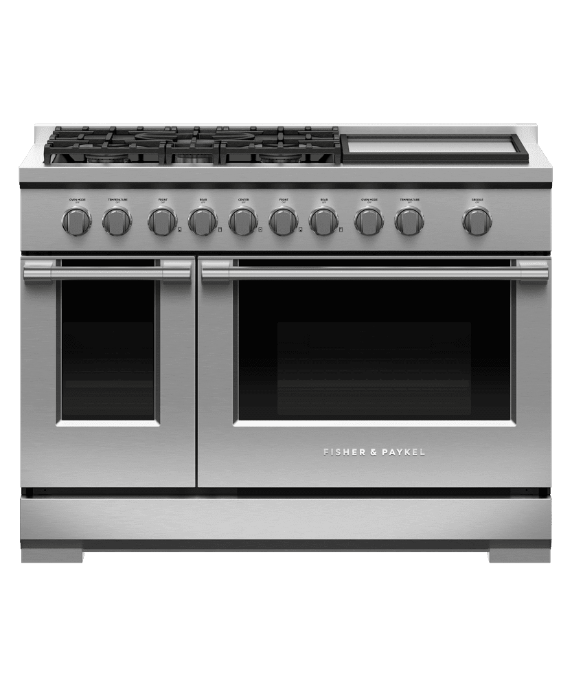 Fisher & Paykel RGV3485GDL Gas Range, 48", 5 Burners With Griddle, Lpg