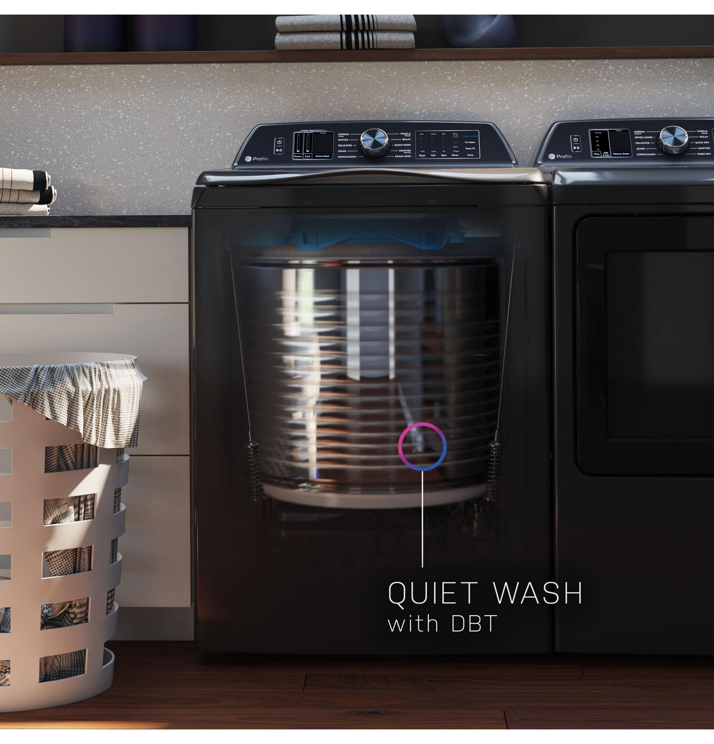 Ge Appliances PTW905BPTDG Ge Profile™ 5.3 Cu. Ft. Capacity Washer With Smarter Wash Technology And Flexdispense™