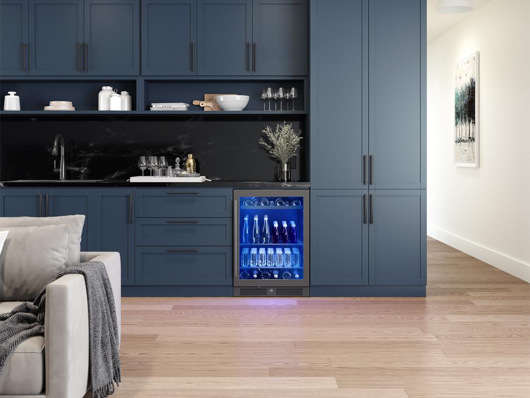 Zephyr PRB24C01CBSG 24" Black Stainless Single Zone Beverage Cooler