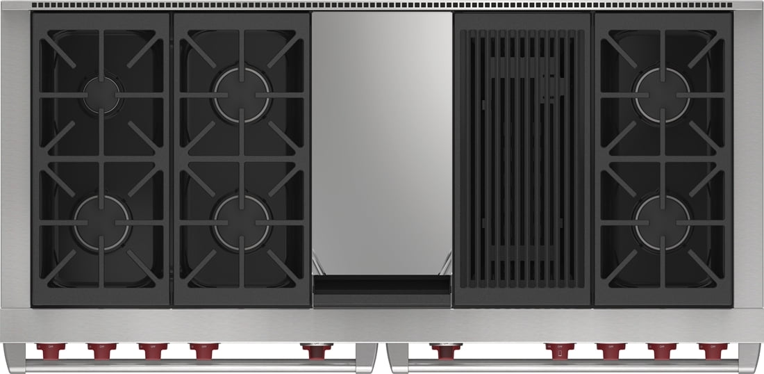 Wolf DF60650CGSPLP 60" Dual Fuel Range - 6 Burners, Infrared Charbroiler And Infrared Griddle