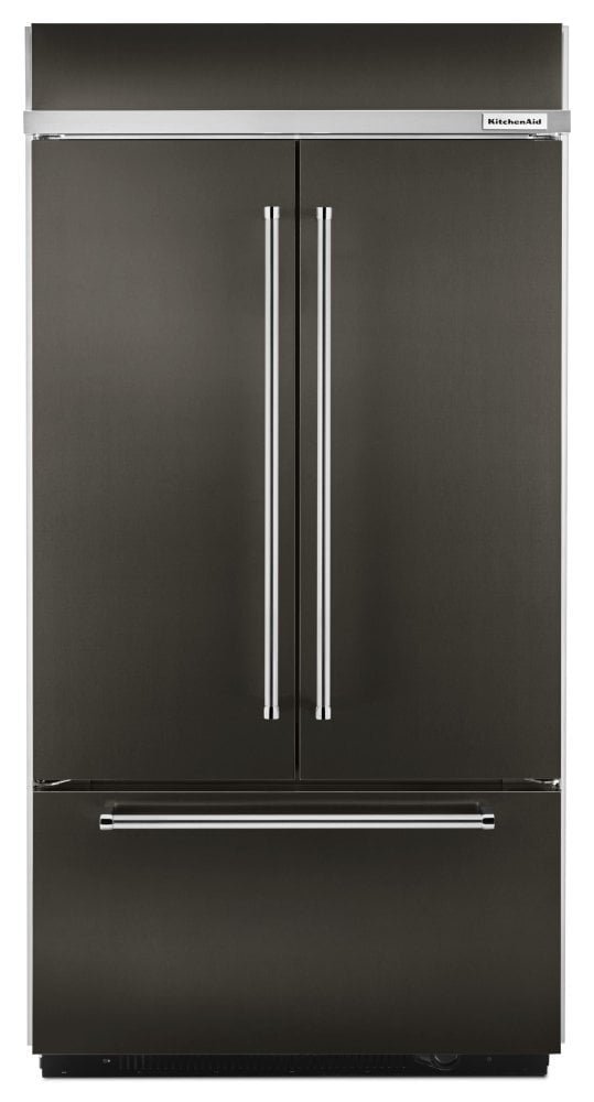 Kitchenaid KBFN506EBS 20.8 Cu. Ft. 36" Width Built In Stainless Steel French Door Refrigerator With Platinum Interior Design - Black Stainless