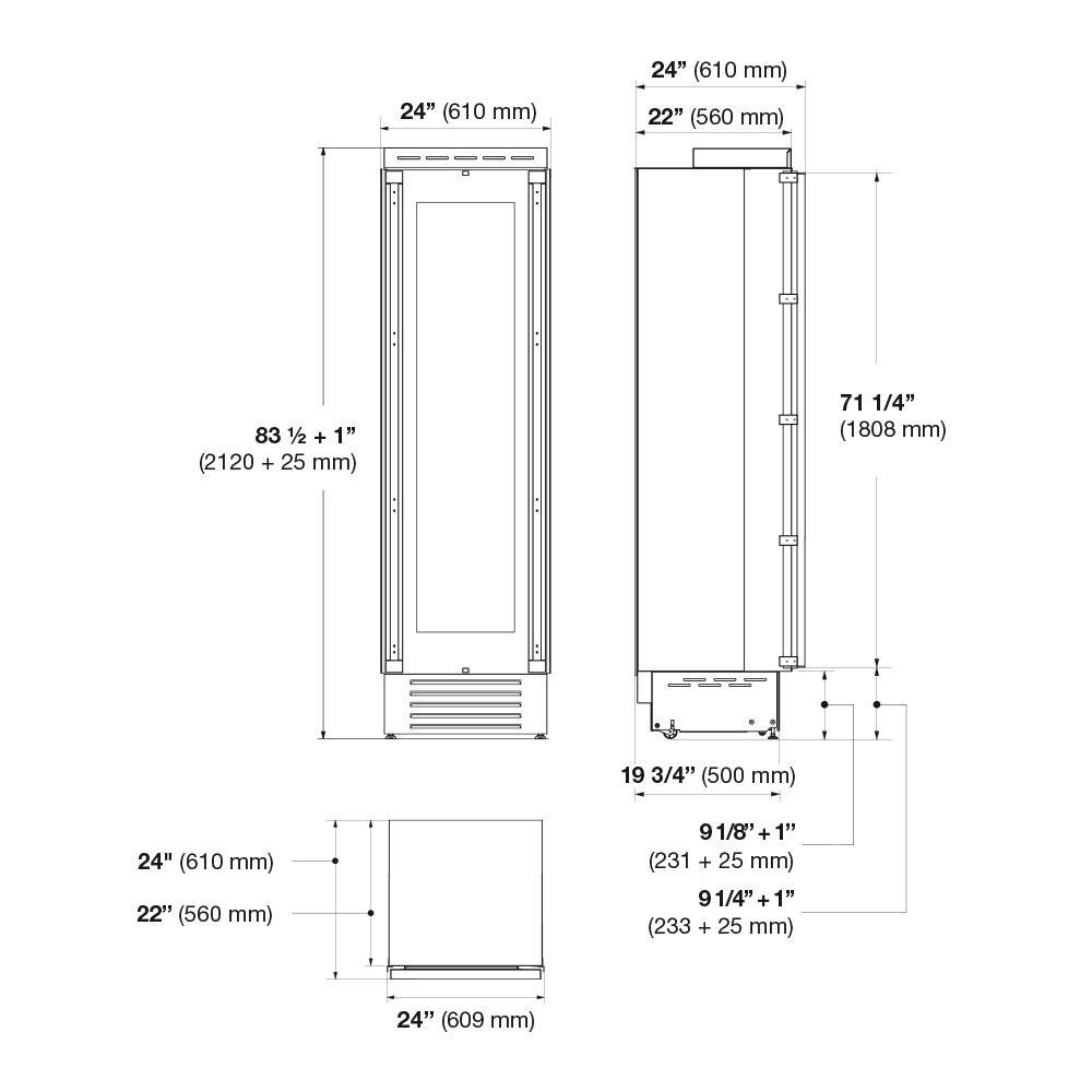 Fulgor Milano F7IWC24O1L 24" Built-In Wine Cellar Column
