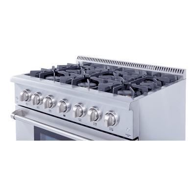 Thor Kitchen HRD3606U 36 Inch Professional Dual Fuel Range In Stainless Steel