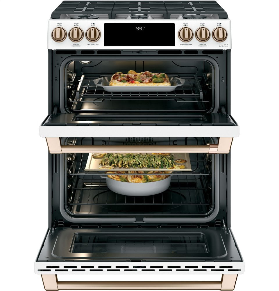 Cafe C2S950P4MW2 Café 30" Smart Slide-In, Front-Control, Dual-Fuel, Double-Oven Range With Convection