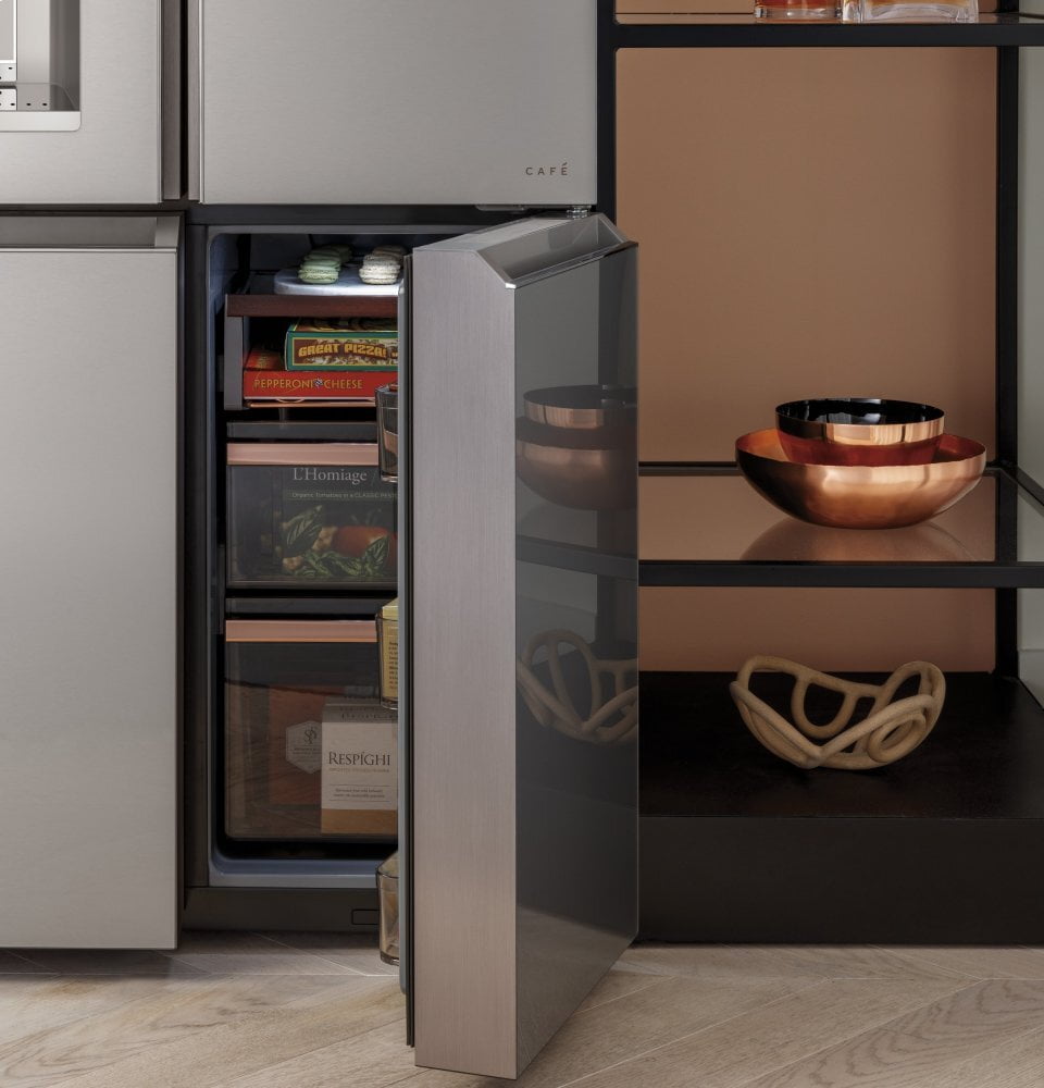Cafe CQE28DM5NS5 Café Energy Star® 27.4 Cu. Ft. Smart Quad-Door Refrigerator In Platinum Glass