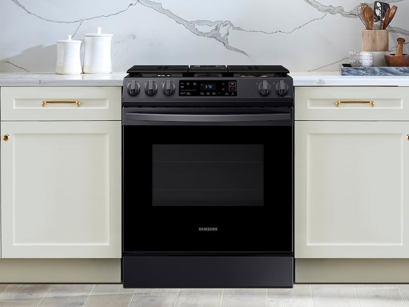 Samsung NX60T8111SG 6.0 Cu. Ft. Front Control Slide-In Gas Range With Wi-Fi In Black Stainless Steel